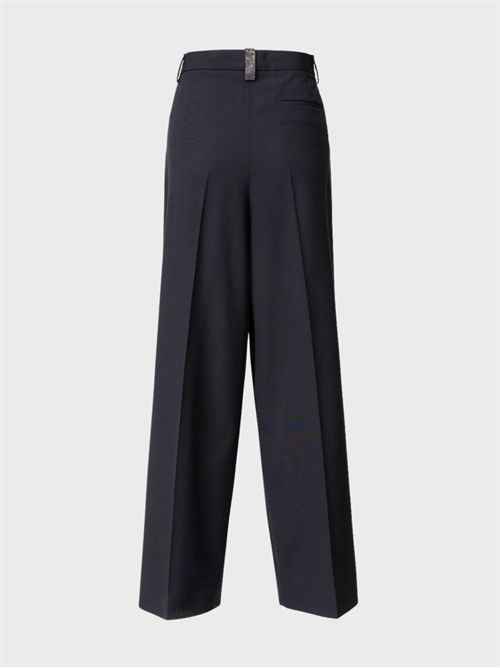 Wide trousers in fluid techno tailoring with pleats FABIANA FILIPPI | PAD266F367L7645146